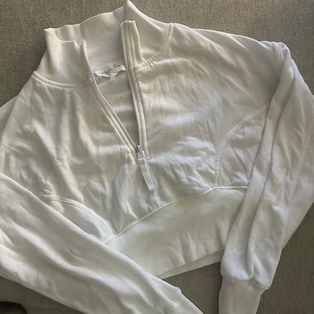 white quarter zip